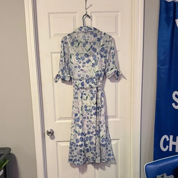 Calvin Klein Floral Blue and White Dress - Picture 2 of 2